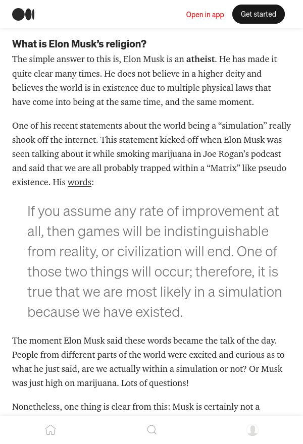 What Does Elon Think About Religion